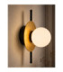 Luma Globe Wall Lights Black Gold White Glass Shade 1x E27-3
