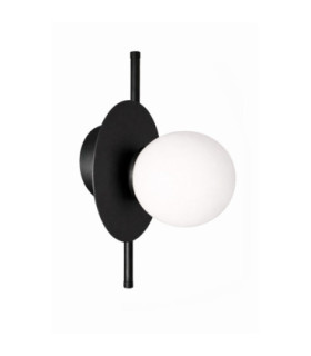Luma Globe Wall Lights Black White Glass Shade 1x E27-1