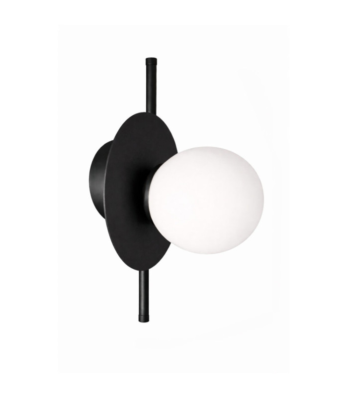 Luma Globe Wall Lights Black White Glass Shade 1x E27-1