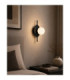 Luma Globe Wall Lights Black White Glass Shade 1x E27-2