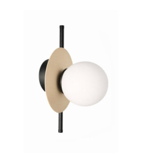 Luma Globe Wall Lights Black Beige White Glass Shade 1x E27-1