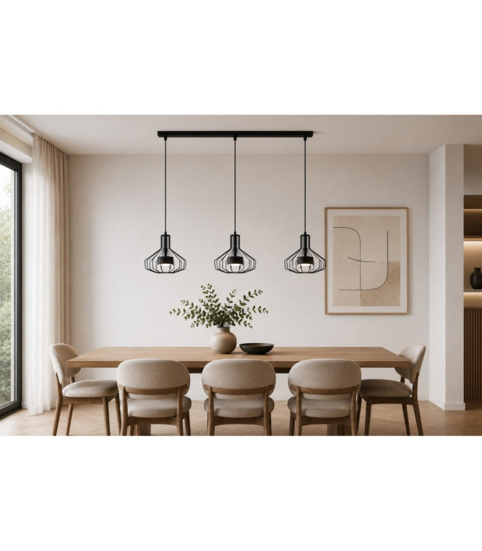 Axia Bar Pendant Ceiling Light Black 3x GX53-2