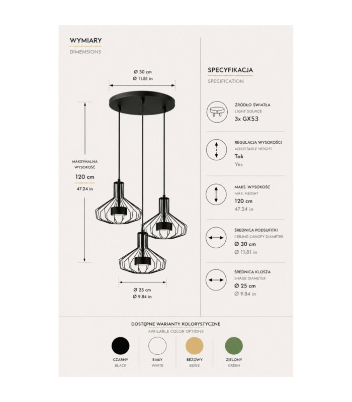 Axia Cluster Pendant Ceiling Light Black 3x GX53-4