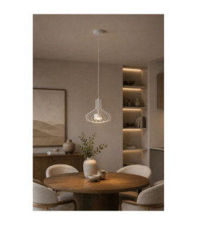 Axia Wire Frame Pendant Ceiling Light White 1x GX53-2