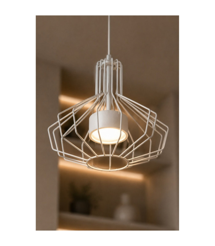 Axia Wire Frame Pendant Ceiling Light White 1x GX53-3