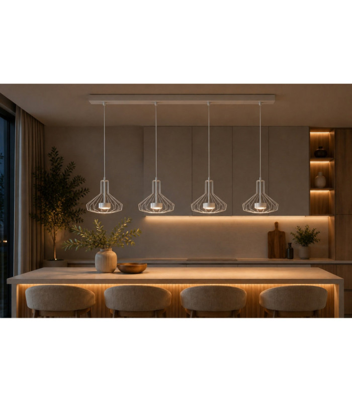 Axia Bar Pendant Ceiling Light White 4x GX53-2
