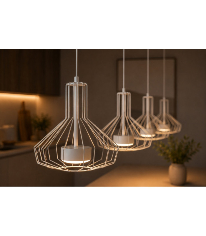 Axia Bar Pendant Ceiling Light White 4x GX53-3