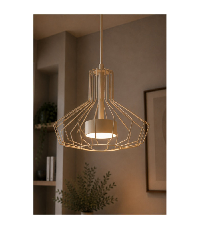 Axia Wire Frame Pendant Ceiling Light Beige 1x GX53-3