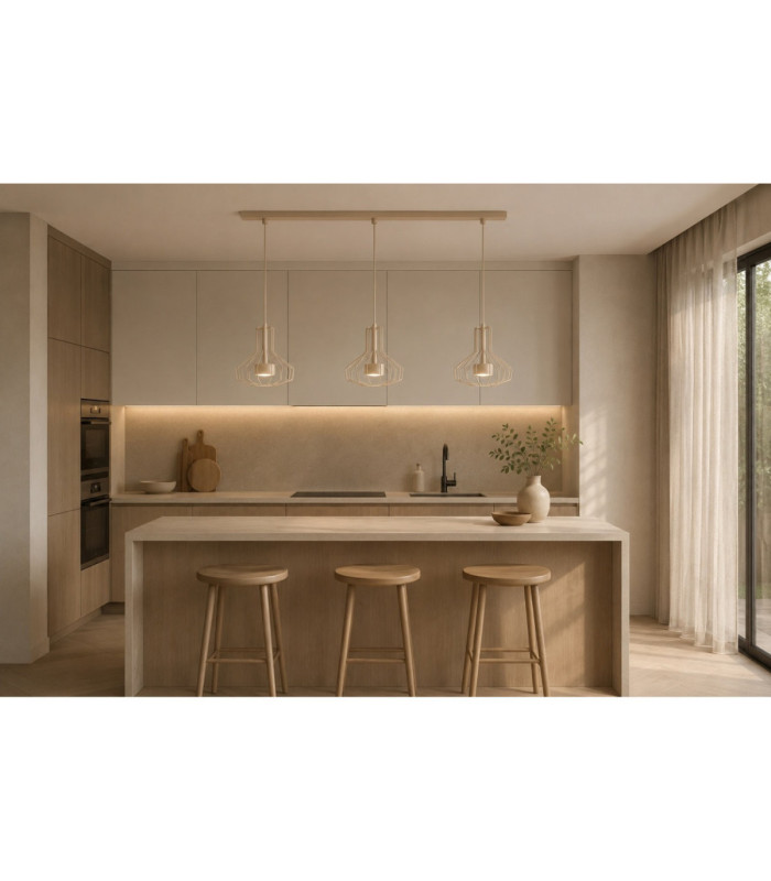Axia Bar Pendant Ceiling Light Beige 3x GX53-2