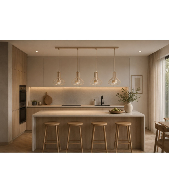 Axia Bar Pendant Ceiling Light Beige 4x GX53-2
