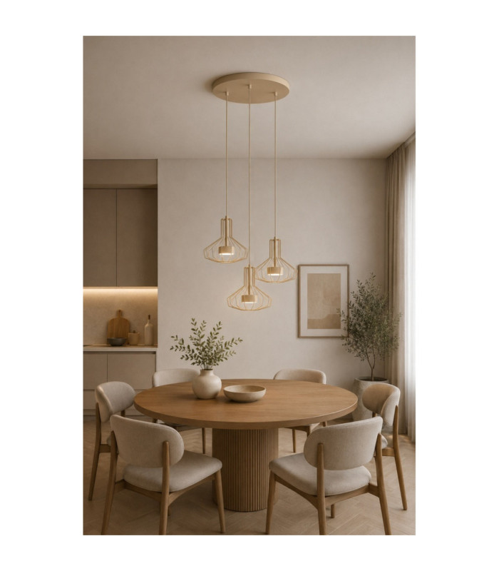 Axia Cluster Pendant Ceiling Light Beige 3x GX53-2