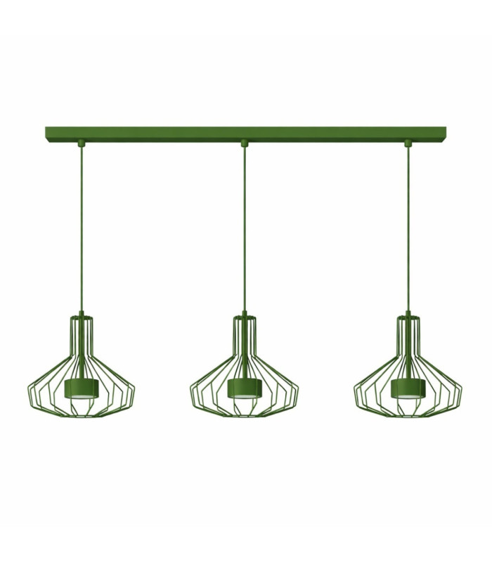 Axia Bar Pendant Ceiling Light Green 3x GX53-1