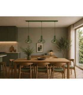 Axia Bar Pendant Ceiling Light Green 3x GX53-2