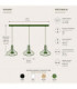 Axia Bar Pendant Ceiling Light Green 3x GX53-4