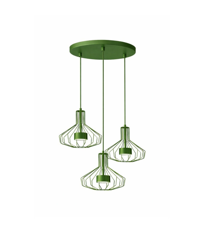 Axia Cluster Pendant Ceiling Light Green 3x GX53-1