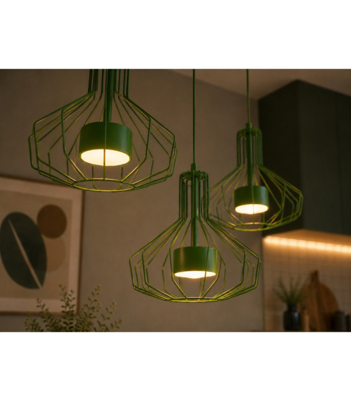 Axia Cluster Pendant Ceiling Light Green 3x GX53-3
