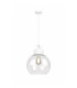 Hanson Dome Pendant Ceiling Light White Clear Glass Shade 1x E27-1