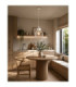 Hanson Dome Pendant Ceiling Light White Clear Glass Shade 1x E27-2