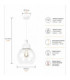 Hanson Dome Pendant Ceiling Light White Clear Glass Shade 1x E27-4