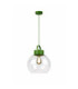 Hanson Dome Pendant Ceiling Light Green Clear Glass Shade 1x E27-1
