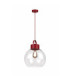 Hanson Dome Pendant Ceiling Light Burgundy Clear Glass Shade 1x E27-1
