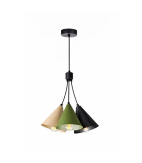 Sora Cluster Pendant Ceiling Light Beige Green Black 3x E27-1