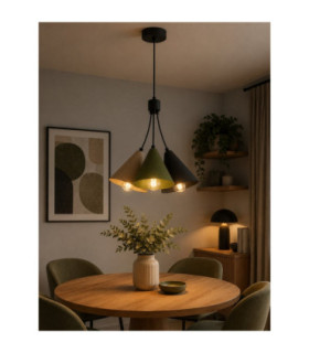 Sora Cluster Pendant Ceiling Light Beige Green Black 3x E27-2