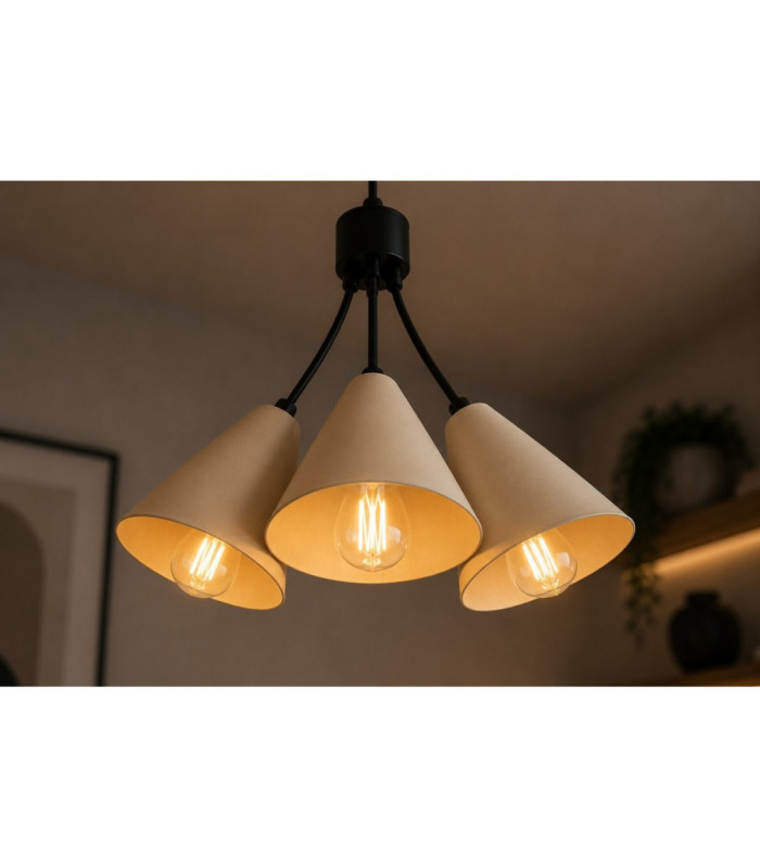 Sora Cluster Pendant Ceiling Light Beige 3x E27-3