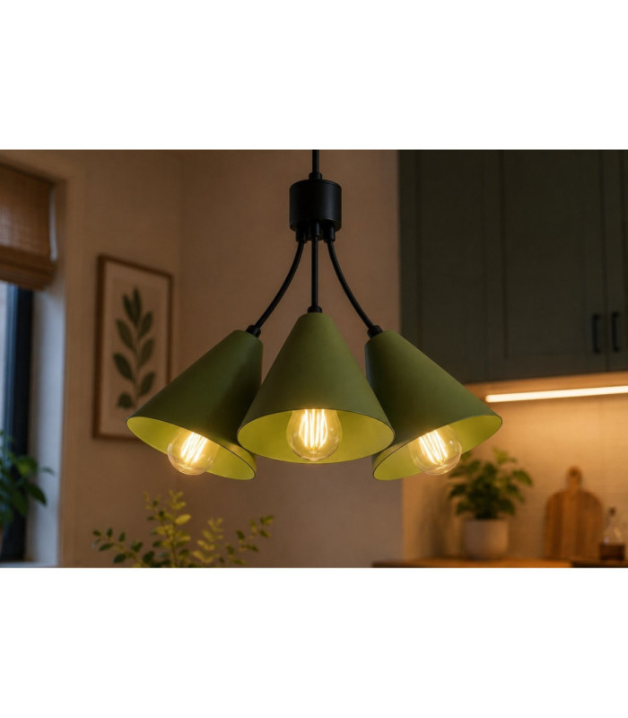 Sora Cluster Pendant Ceiling Light Green 3x E27-3