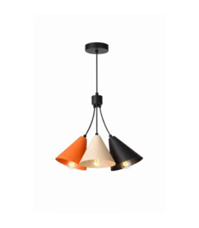 Sora Cluster Pendant Ceiling Light Orange Beige Black 3x E27-1