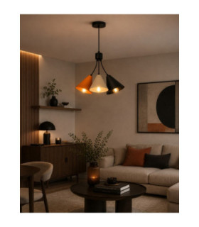 Sora Cluster Pendant Ceiling Light Orange Beige Black 3x E27-2