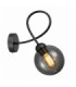 Lyra Globe Wall Lights Black Smoky Glass Shade 1x E27-1