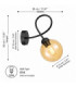 Lyra Globe Wall Lights Black Amber Glass Shade 1x E27-3
