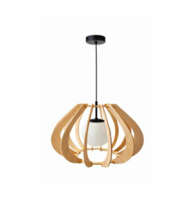 Alva Wire Frame Pendant Ceiling Light Beige Black 1x E27-1