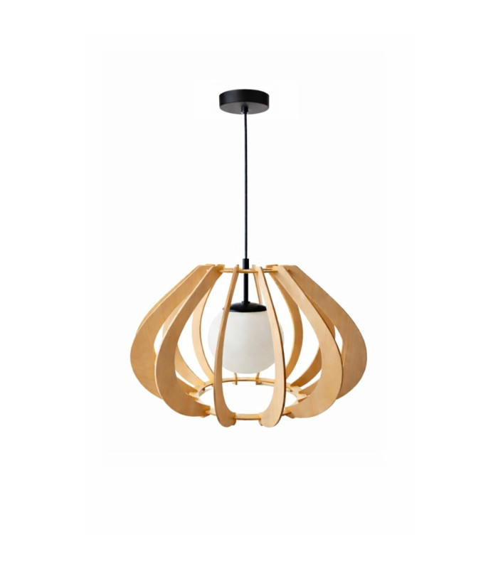 Alva Wire Frame Pendant Ceiling Light Beige Black 1x E27-1