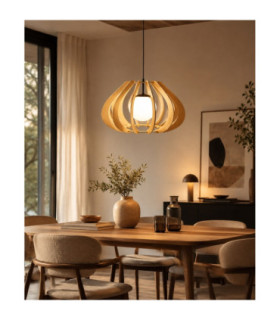 Alva Wire Frame Pendant Ceiling Light Beige Black 1x E27-2