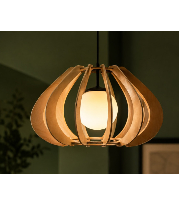 Alva Wire Frame Pendant Ceiling Light Beige Black 1x E27-3