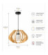 Alva Wire Frame Pendant Ceiling Light Beige Black 1x E27-4