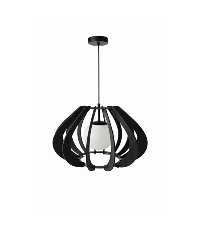 Alva Wire Frame Pendant Ceiling Light Black 1x E27-1