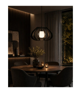 Alva Wire Frame Pendant Ceiling Light Black 1x E27-2