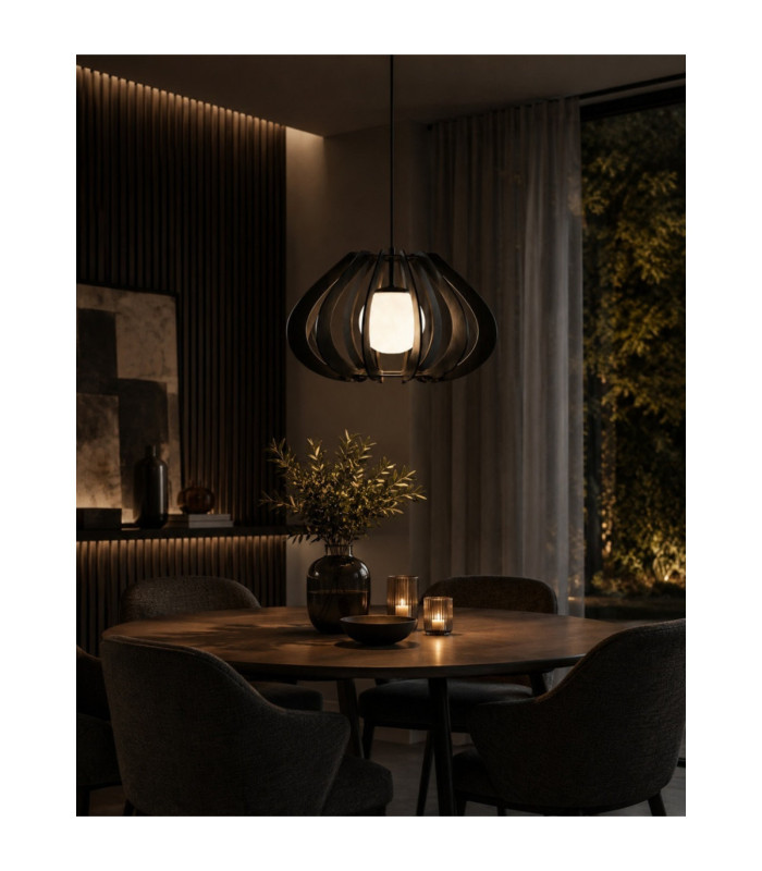 Alva Wire Frame Pendant Ceiling Light Black 1x E27-2