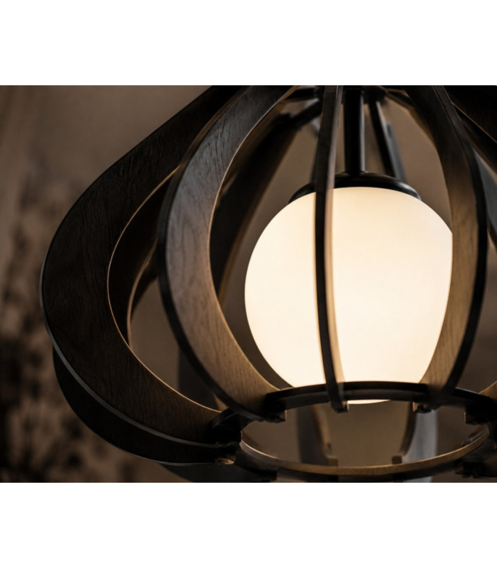 Alva Wire Frame Pendant Ceiling Light Black 1x E27-3