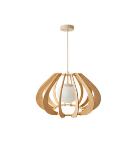 Alva Wire Frame Pendant Ceiling Light Beige 1x E27-1