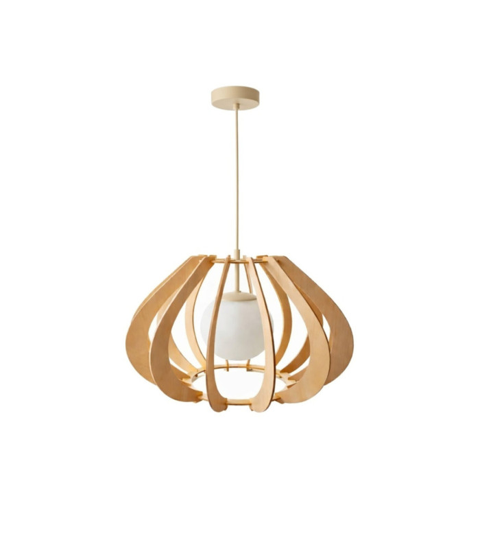 Alva Wire Frame Pendant Ceiling Light Beige 1x E27-1