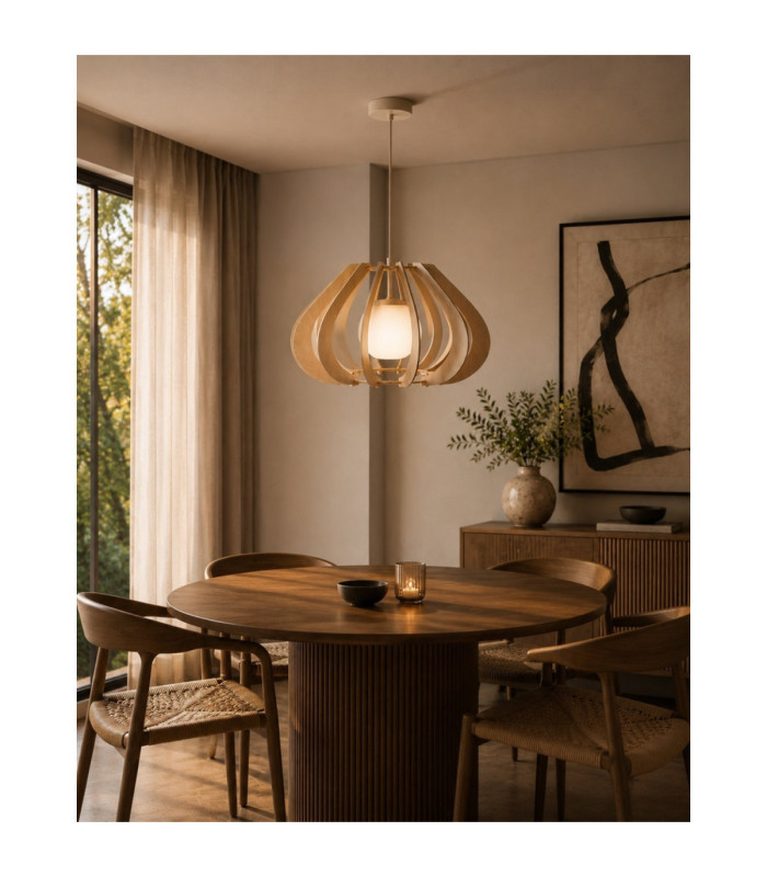 Alva Wire Frame Pendant Ceiling Light Beige 1x E27-2