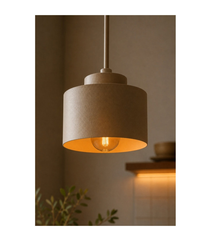 Simply Slim Pendant Ceiling Light Beige 1x E27-3