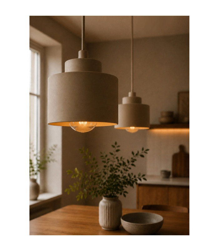 Simply Bar Pendant Ceiling Light Beige 2x E27-3