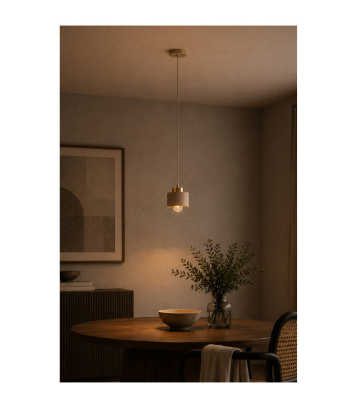 Simply Slim Pendant Ceiling Light Beige Gold 1x E27-2