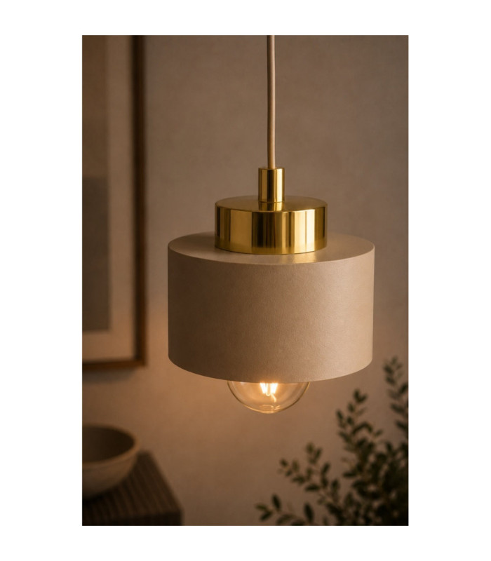 Simply Slim Pendant Ceiling Light Beige Gold 1x E27-3