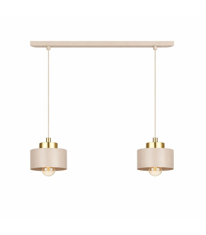 Simply Bar Pendant Ceiling Light Beige Gold 2x E27-1